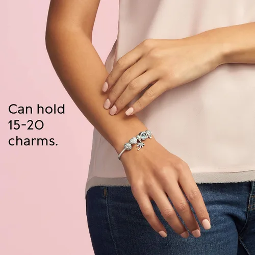 Miniatura 9 de Pandora Moments - Pulsera de cadena de serpiente con cierre de corazón brillante