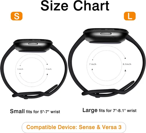 Miniatura 8 de Maledan Compatible con Fitbit Sense Band Fitbit Versa 3 Band Fitbit Sense 2 Band Fitbit Versa 4 Bandas, correa de reloj deportiva impermeable