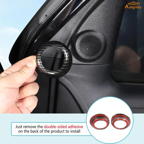Miniatura 3 de Anillo de ajuste de cubierta de audio estéreo de sonido para puerta delantera interior de automóvil compatible con Toyota Tundra 2007-2021 Sequoia