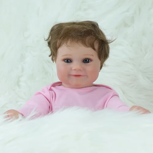 Miniatura 4 de Muñecas Reborn Baby Girl, muñecas realistas de 18 pulgadas con cuerpo completo de silicona de vinilo suave para niñas, muñecas realistas con diadema