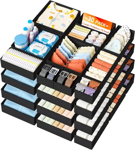 Miniatura 18 de DIMJ Organizador de Cajones para Almacenamiento de Ropa - Paquete de 20 Organizadores de Cómoda para Bebé para Guardería, Contenedores Organizadores
