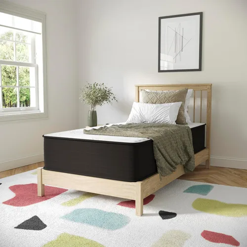 Flash Furniture Dream - Colchón híbrido de 12 pulgadas, espuma de alta densidad de tamaño individual y colchón de resortes interiores en una caja,