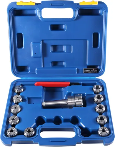 Miniatura 17 de Accusize Industrial Tools Mt2 Shank Er32 Chuck con kit de pinzas de 11 piezas, 1/8 pulgadas - 3/4 pulgadas por 16, sistema de boquilla cónica Morse