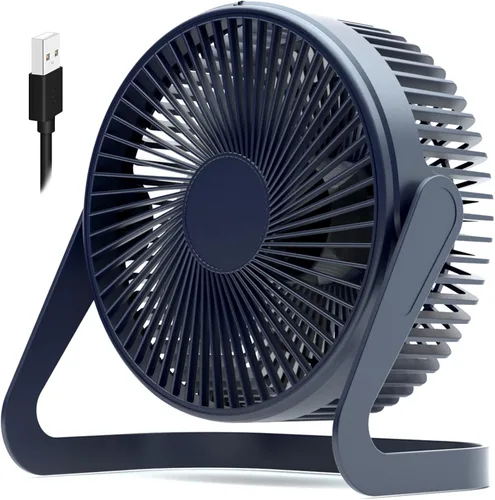 Ventilador pequeño de 6 pulgadas, ventilador de escritorio USB de 2 velocidades, flujo de aire fuerte, funcionamiento silencioso, ventilador de piso