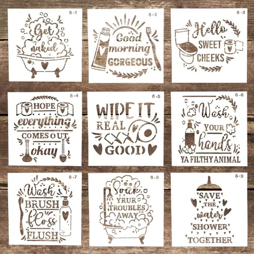 Plantilla de plantilla decorativa reutilizable para manualidades, álbumes de recortes, pintura en pasteles, galletas, madera, lienzo, suelo, pared