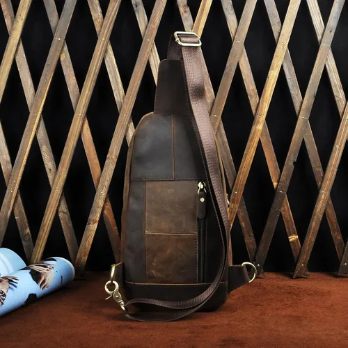 Miniatura 4 de Le'aokuu Bolso bandolera para hombre, estilo casual, para viajes, senderismo, té, para el pecho, con correa para el hombro, para hombre