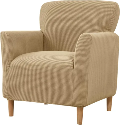 Miniatura 39 de LiveGo - Funda elástica para sillón de mediados de siglo moderno de 1 pieza, fundas de acento de jacquard para silla con brazos, fundas impermeables