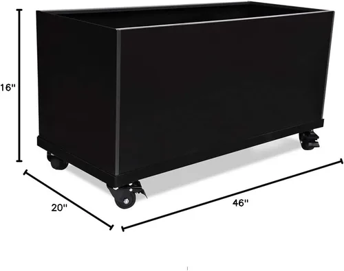 Miniatura 2 de Nice Planter Canal de aluminio sobre ruedas (16 "X46" X16", Negro)
