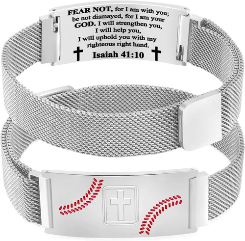 Miniatura 49 de Regalos de graduación, pulsera de fútbol, fútbol, baloncesto, béisbol, regalos de pulsera, pulseras de cruz de fe para hombres, bautismo, primera
