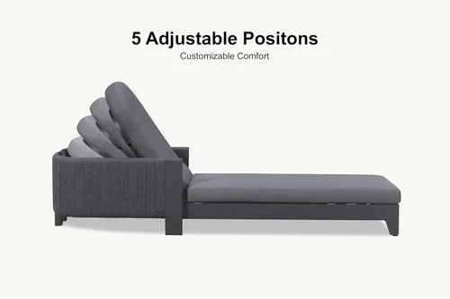 Miniatura 8 de PURPLE LEAF Sillones de día al aire libre con cojín para tomar el sol, tumbonas reclinables para bronceado, juego de 2, aluminio, para patio