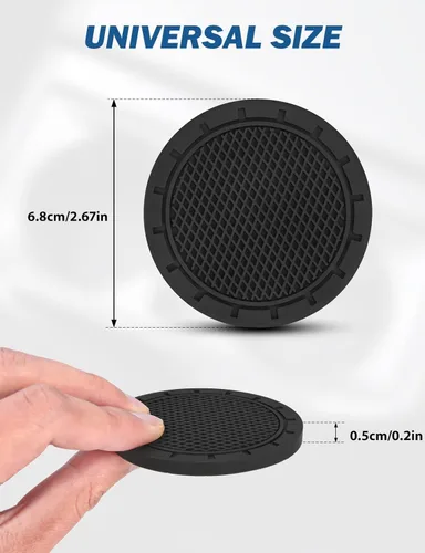 Miniatura 2 de JOYTUTUS – Posavasos para automóvil, 2 unidades, universales, antideslizantes, a prueba de golpes, inserto para portavasos de PVC, 7 cm, accesorios