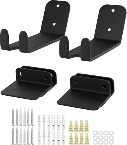 Miniatura 9 de WALMANN Paquete de 2 soportes para pedales de bicicleta, soporte de pared horizontal resistente para pared de garaje, soporte de exhibición