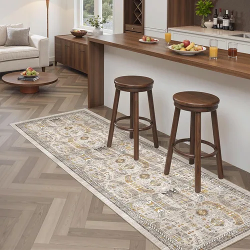 Miniatura 862 de Madane Tapete lavable de 2 x 10 pies para pasillo, cocina, recibidor, clásico, suave, antideslizante para interiores, casa de campo, baño, sala