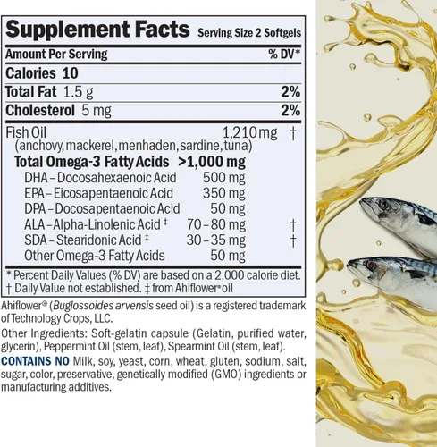 Miniatura 2 de ANDREW LESSMAN Omega-3 Esencial Máximo Menta - 360 Cápsulas Blandas - Aceites Omega-3 Ultra Puros de Alta Potencia. Alto DHA, Sin Malestar