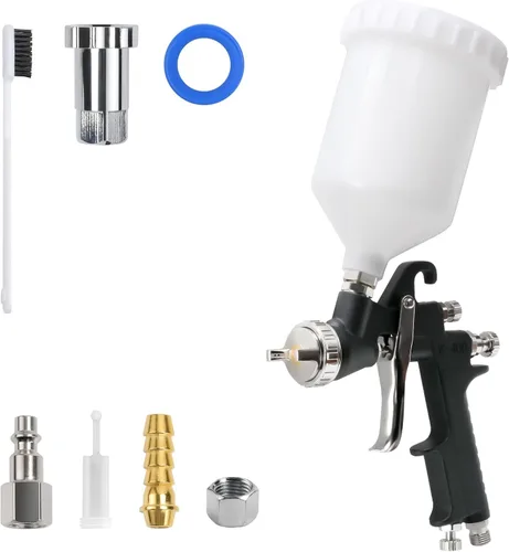 Miniatura 13 de HVLP - Pistola pulverizadora de pintura de aire, alimentación de sifón, capacidad de 1000 CC, con boquilla de 0.06 pulgadas, pistolas de Rojo