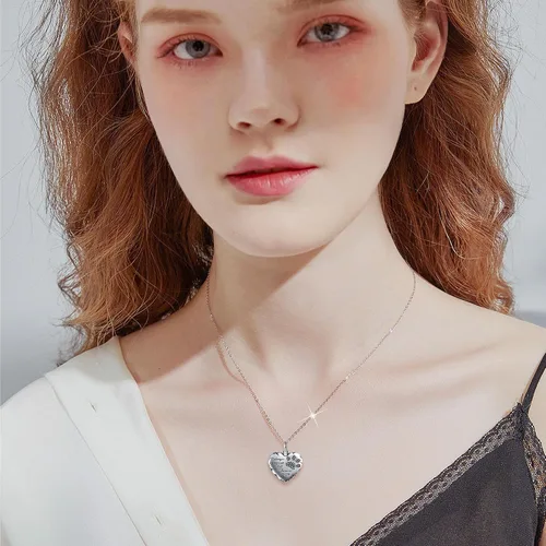 Miniatura 17 de YFN Collares de urna para cenizas, de plata de ley, alas de ángel de la guarda, collares de urna para cenizas, cremación de mascotas, joyería