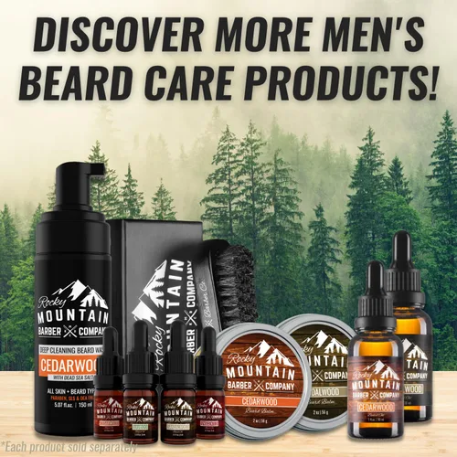 Miniatura 6 de Bálsamo para la barba Rocky Mountain Barber, 100% natural, mezcla de cera de alta calidad con esencia de cedro, cera de abejas rica en nutrientes