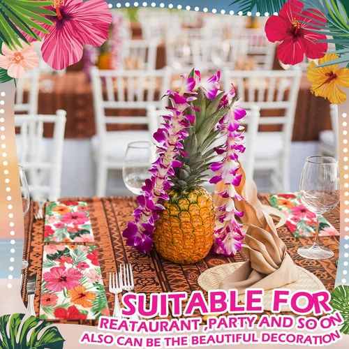 Miniatura 6 de Hotop Paquete de 200 servilletas hawaianas para invitados, servilletas tropicales, decoraciones de fiesta Luau, toallas de papel decorativas