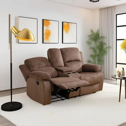 Miniatura 26 de Conjunto de sofá para sala de Estar, sillón reclinable de cuero transpirable, sofá de 3 plazas para cine en casa con portavasos para apartamento