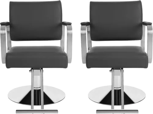 Miniatura 9 de Silla de salón para estilista, silla de peluquería hidráulica con giro de 360°, silla de estilo ajustable en altura para peluquería, salón de Negro