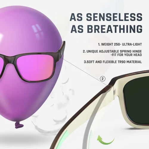 Miniatura 3 de TOREGE Gafas de sol polarizadas deportivas para hombres y mujeres, lentes de sol para ciclismo, correr, pesca, barco, senderismo, playa, TR66