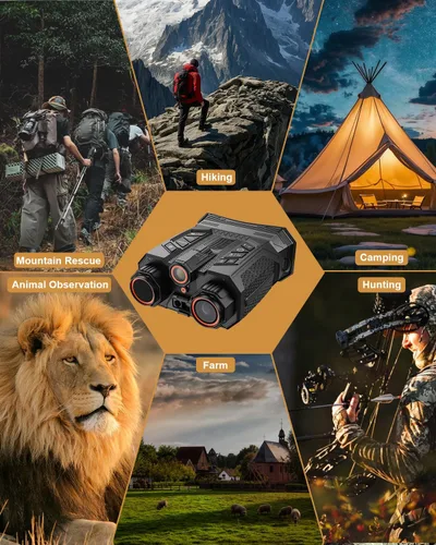 Miniatura 7 de Gafas de visión nocturna 4K con telémetro, binoculares de visión nocturna con zoom de 16X, pantalla LCD de 4 pulgadas con infrarrojos, batería