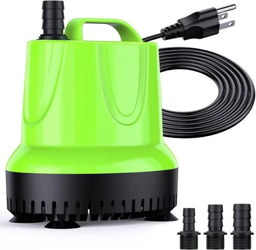 Miniatura 10 de FREESEA Bomba de agua sumergible para fuente: Bomba de sumidero pequeña de 1100 GPH 100W para estanque al aire libre, hidropónica, estatuaria