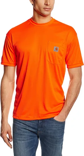 Carhartt Camiseta de manga corta con bolsillo para hombre, de alta visibilidad, ajuste relajado, ligera, mejorada, color mejorado, Coloreado" o