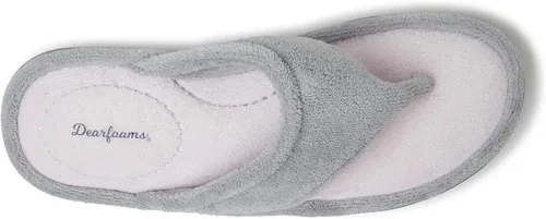Miniatura 8 de Pantuflas Dearfoams Melanie de microfibra, con color combinado, con tira, para mujer