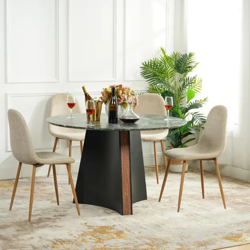 Miniatura 2 de COZYCASA Juego de 4 sillas de comedor, estilo moderno de mediados de siglo, sillas auxiliares de comedor con patas de metal, cómodas para cocina