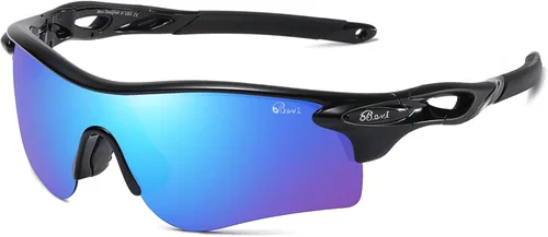 Miniatura 11 de Bevi Lentes de sol deportivos polarizados TR90, marco duradero y ultraligero para hombres y mujeres, béisbol, correr, ciclismo, golf