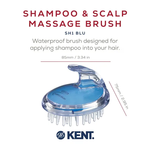 Miniatura 2 de Kent SH1 - Champú / acondicionador de 3 1/2 pulgadas, masaje del cuero cabelludo y cepillo para el crecimiento del cabello, 42 cerdas de goma suave