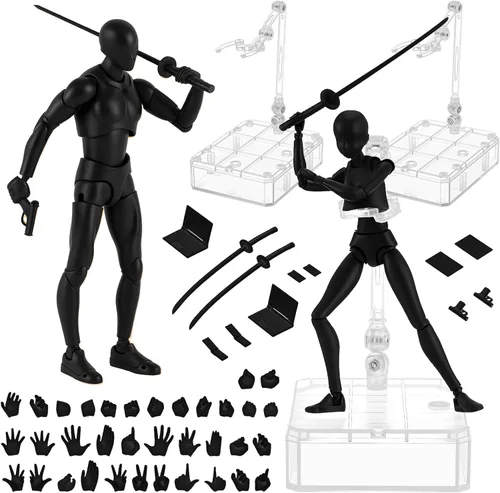 Yookeer Conjunto de cuerpo, figuras de acción de dibujo, muñeca de dibujo de PVC femenino y masculino, modelo humano, maniquí, figuras de maniquí