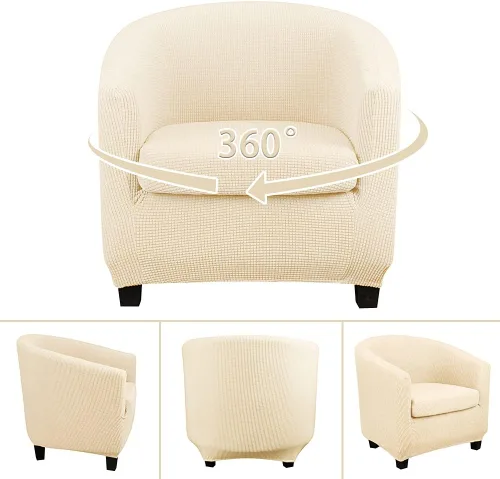 Miniatura 2 de Lellen Funda para silla de club con funda de cojín de asiento, fundas de sofá, fundas redondas para silla de bañera, funda protectora de sillón