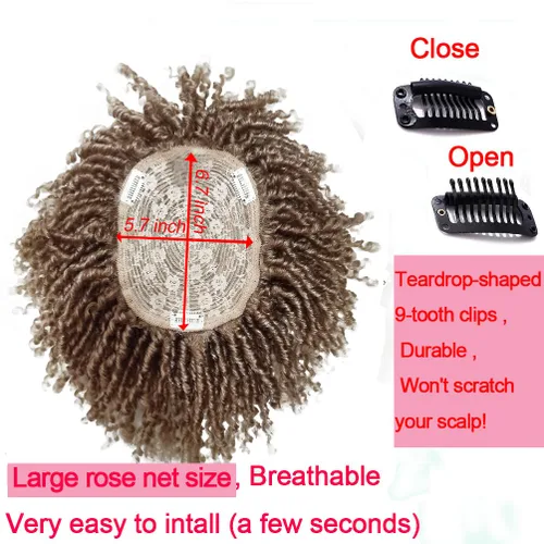 Miniatura 2 de Locs Wiglets - Peluca de cabello con rastas para mujeres/hombres, 6 pulgadas, corto, rubio ceniza ombré, con clip, trenzado, media peluca, peluca