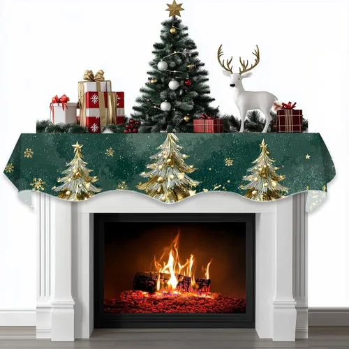 Miniatura 19 de BVBOX Bufanda Decorativa para Repisa de Chimenea Navideña, Cubierta Corredor para Repisa de Chimenea de Navidad e Invierno