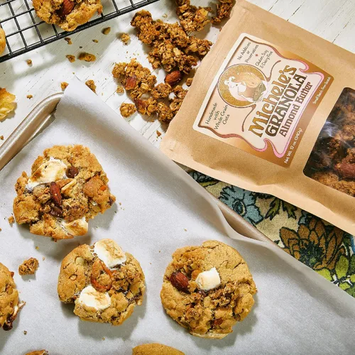 Miniatura 7 de Michele's Granola Mantequilla de almendras, hecha a mano, grano entero, vegano, sin gluten y sin OGM, bolsas resellables de 12 onzas, paquete de 6