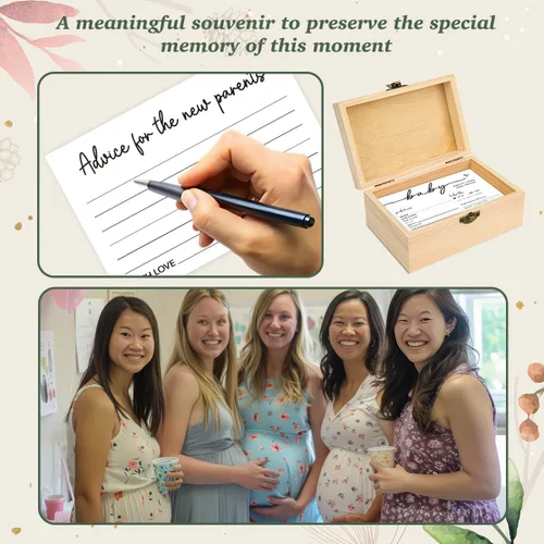 Miniatura 3 de Caja de tarjetas de consejos y predicciones, 50 tarjetas de predicciones para bebés para nuevos padres, decoraciones de baby shower, consejos