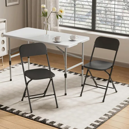 Miniatura 11 de Paquete de 10 sillas plegables, sillas de comedor plegables negras para bodas, fiestas, eventos, exteriores e interiores, sillas plegables