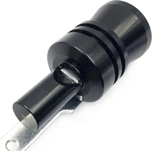 Miniatura 8 de DEVMO Silenciador de escape universal de aleación de aluminio de tamaño XL, silenciador de tubo de escape de sonido turbo para coche (XL-negro)