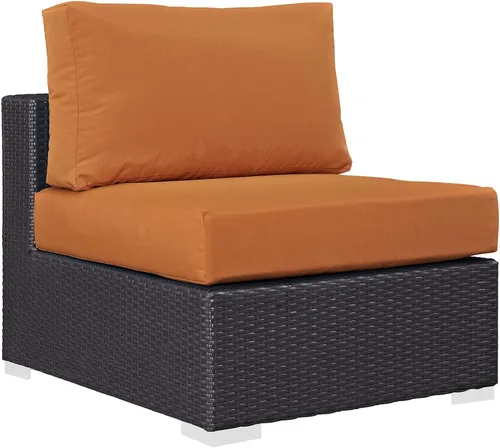 Miniatura 25 de Modway EEI-1911-EXP-ORA Convene - Muebles otomanos cuadrados de tela para patio, muebles de exterior, color naranja espresso Espresso Naranja