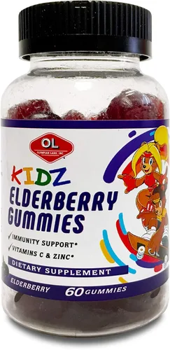 Olympian Labs Gomitas de saúco para niños | Repletas de vitamina C y zinc | 60 unidades