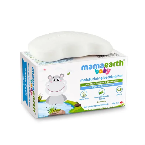 Miniatura 3 de MAMAEARTH Barra de baño hidratante para bebés, leche de cabra, avena y manteca de karité, 2.65 oz × 2 (2.64 oz cada uno)