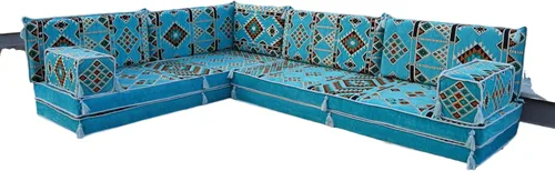 Miniatura 12 de arabicsofa Juego de sofás árabes tradicionales en forma de L - Sofás seccionales marroquíes - Asientos Majlis orientales para sala de estar