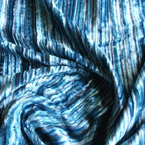 Miniatura 5 de Fabric Mart Direct Aqua Tones Velvet con tela de rayas por The Yard, 1 yarda 44 pulgadas de ancho Aqua Swirls, Técnica Pin Tela de terciopelo azul