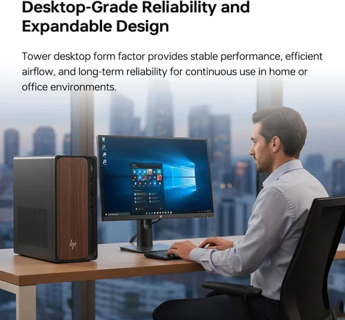 Miniatura 7 de HP OmniDesk (Envy Next Brand) M03 Tower Desktop para profesionales, Core Ultra 7 265 Rendimiento para multitarea y productividad, 16 GB DDR5 RAM, 1