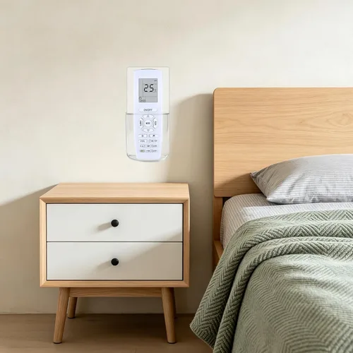 Miniatura 4 de Soporte para control remoto de pared, sin daños, paquete de 2 unidades, soporte remoto adhesivo transparente para cama, caja de almacenamiento