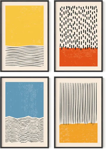 Miniatura 12 de HAUS AND HUES Arte abstracto para pared en blanco y negro, juego de 4 pósteres minimalistas en blanco y negro para paredes, pósteres estéticos Juego