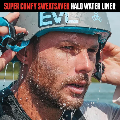 Miniatura 3 de Triple Eight Sweatsaver Halo - Casco de agua, goma negra Blanco (White Glossy)