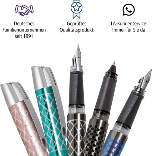 Miniatura 6 de Online Pluma estilográfica ergonómica para escuela/universidad – Campus Feel Grey – Punta media sólida, parte de agarre suave, para cartuchos